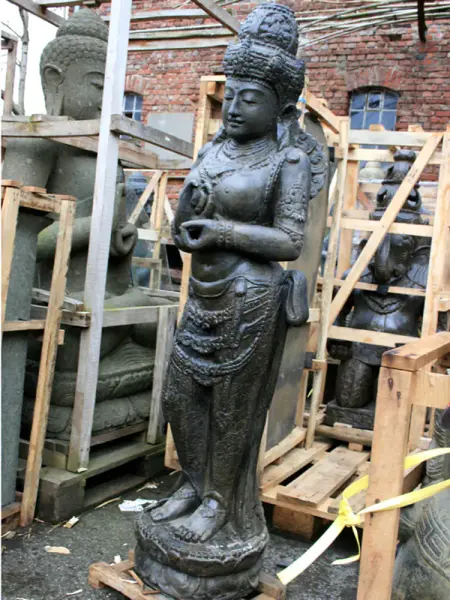 Product image 3 of the product “Standing Dewi Sri, cast stone, 153cm height, , Antique Finish ”